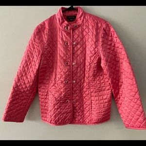 Jones NewYork Pink Light Quilted Light Jacket Sz M